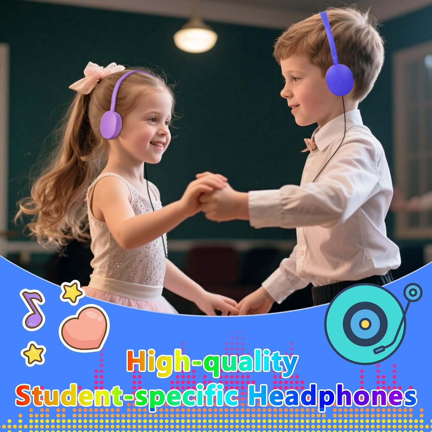 Classroom Kids Headphones Bulk 100 Pack Class Set of Headphones for Students Children Boys Girls Teen Adult,Group Learning, Computer Lab, Library, Online Lesson and Testing (10 Colors)