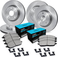 R1 Concepts Front and Rear Brake Kit Fits 2021-2022 Lexus ES250, Toyota Venza; 2019-2022 Lexus ES300h, ES350, UX200, UX250h| Ceramic Pads, Blank Rotors| Hardware| 12.0' Front & 11.1' Rear