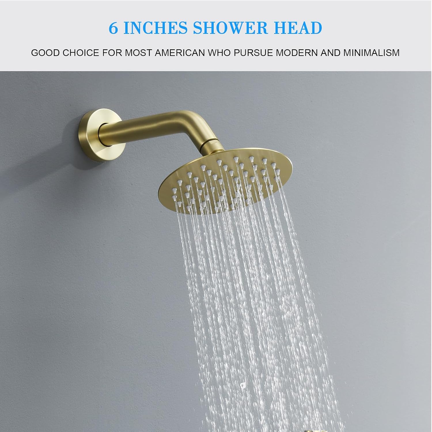 Brushed Gold Shower Faucet Set, Gold Shower System with Rain Shower and Handheld Bathroom Ceiling 12 Inch Shower Set with Brass Valve