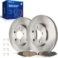 KAX Front Brakes and Rotors for Lincoln Town Car 2003-2011, Ford Crown Victoria 2003-2011, Mercury Marauder, Vented Brake Rotor Ceramic Brake Pad Replacement (#54103+D931, 12.02inch, 305.2MM)