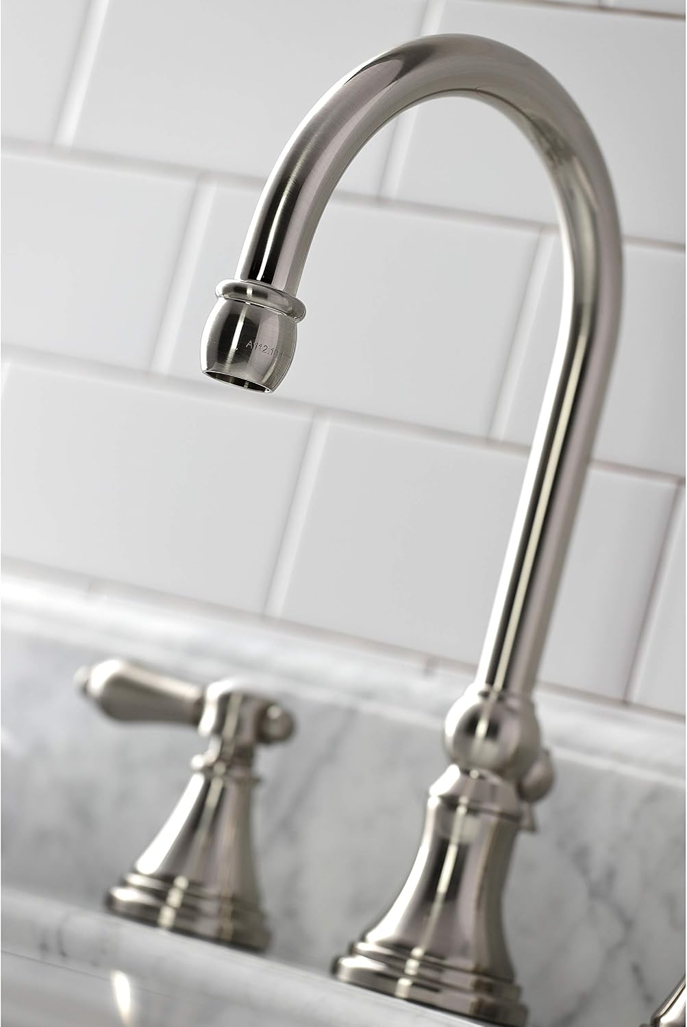 Kingston Brass KS2988BAL Heirloom Widespread Bathroom Faucet with Brass Pop-Up, Brushed Nickel