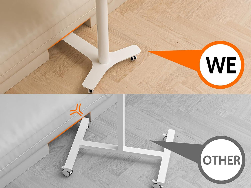 WALKINGDESK Rolling Desk Adjustable Height with Drawer and Wheels, Portable Small Standing Desk Pneumatic for Home Office, Mobile Computer Laptop Desk Cart, Medical Sofa Overbed Table, Oak