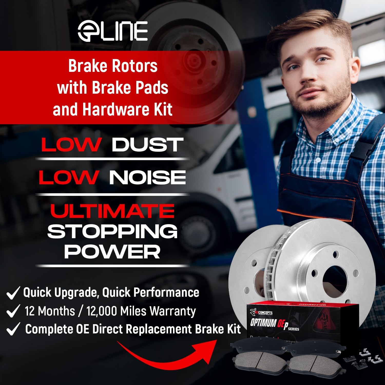 R1 Concepts Front Brake Kit Fits 2018-2020 Nissan Kicks; 2020-2025 Nissan Versa; 2021-2024 Nissan Kicks Rear Drum S| Optimum Oep Pads, Blank Rotors| Hardware| 10.2' Front