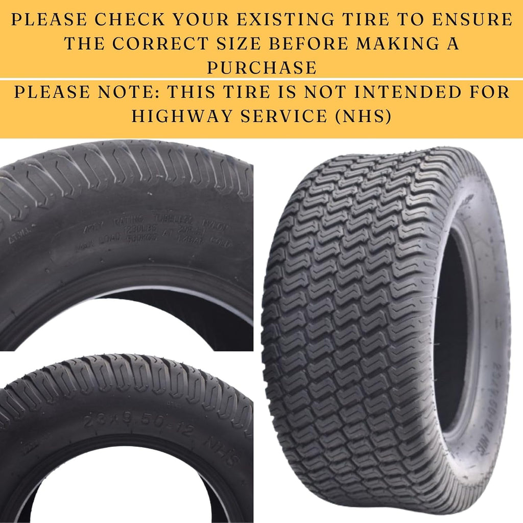 Dayrim 23x9.50-12 Lawn Mower Tires, Set of 2, 4-Ply Tubeless Turf Tread, for Garden Tractor & Riding Mower,Golf Cart Tires