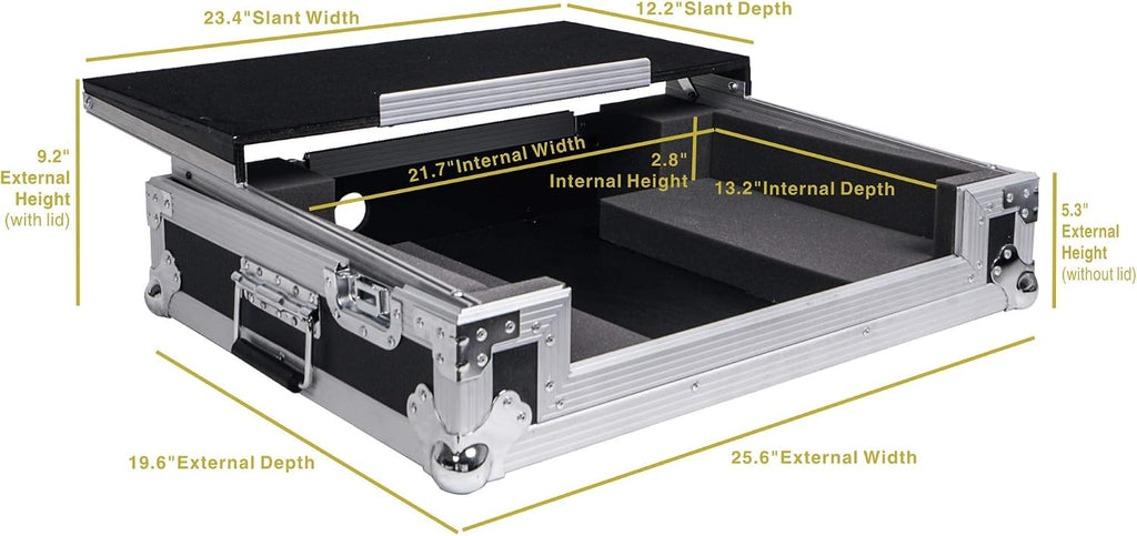 Sound Town DJ Controller Road Case w/Sliding Laptop Stand, Fits Pioneer DDJ-SR2 (STRC-SRLT)