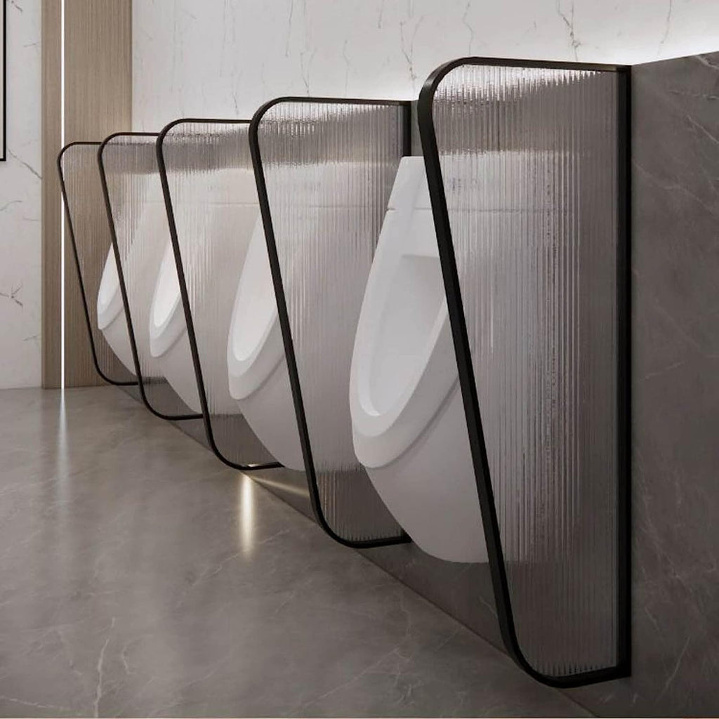 Modern Wallmounted Urinal Partition Protection Screen DividerGold Wrought Iron 3Piece Set for Men's Restrooms Stylish Bathroom Privacy Solutions,Black Wrought Iron-a