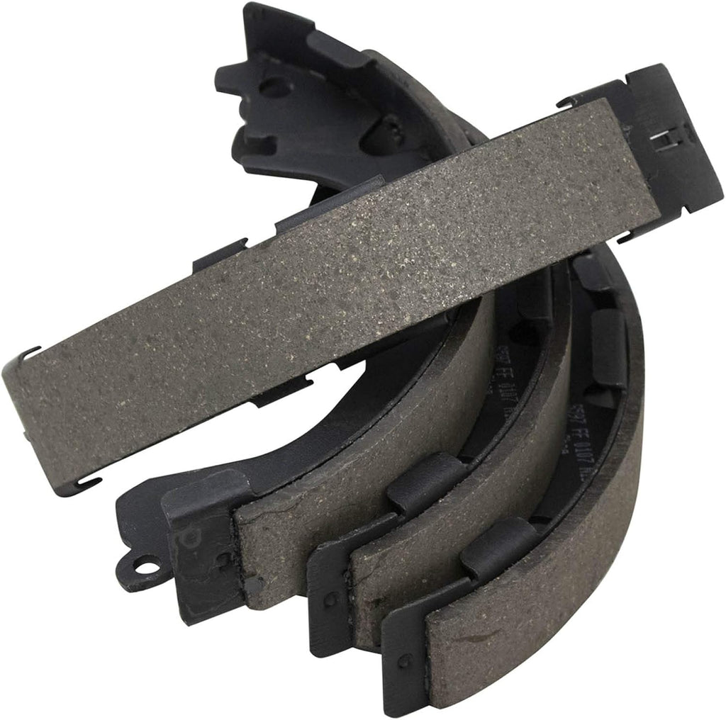 TRQ Front & Rear Brake Pad & Rotor,Shoe & Drum Kit Premium G-Coated Ceramic Performance Compatible with 1993-1997 Geo Prizm Toyota Corolla