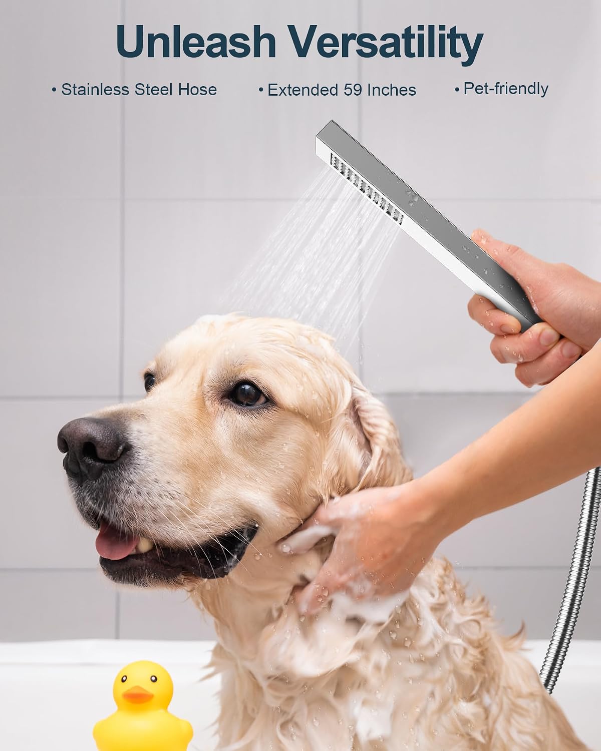 Polished Chrome 3-Function Shower System with 10' Rainfall & 6' Secondary Shower Head, Handheld Combo Set, Wall Mounted cUPC Certified Pressure Balance Valve