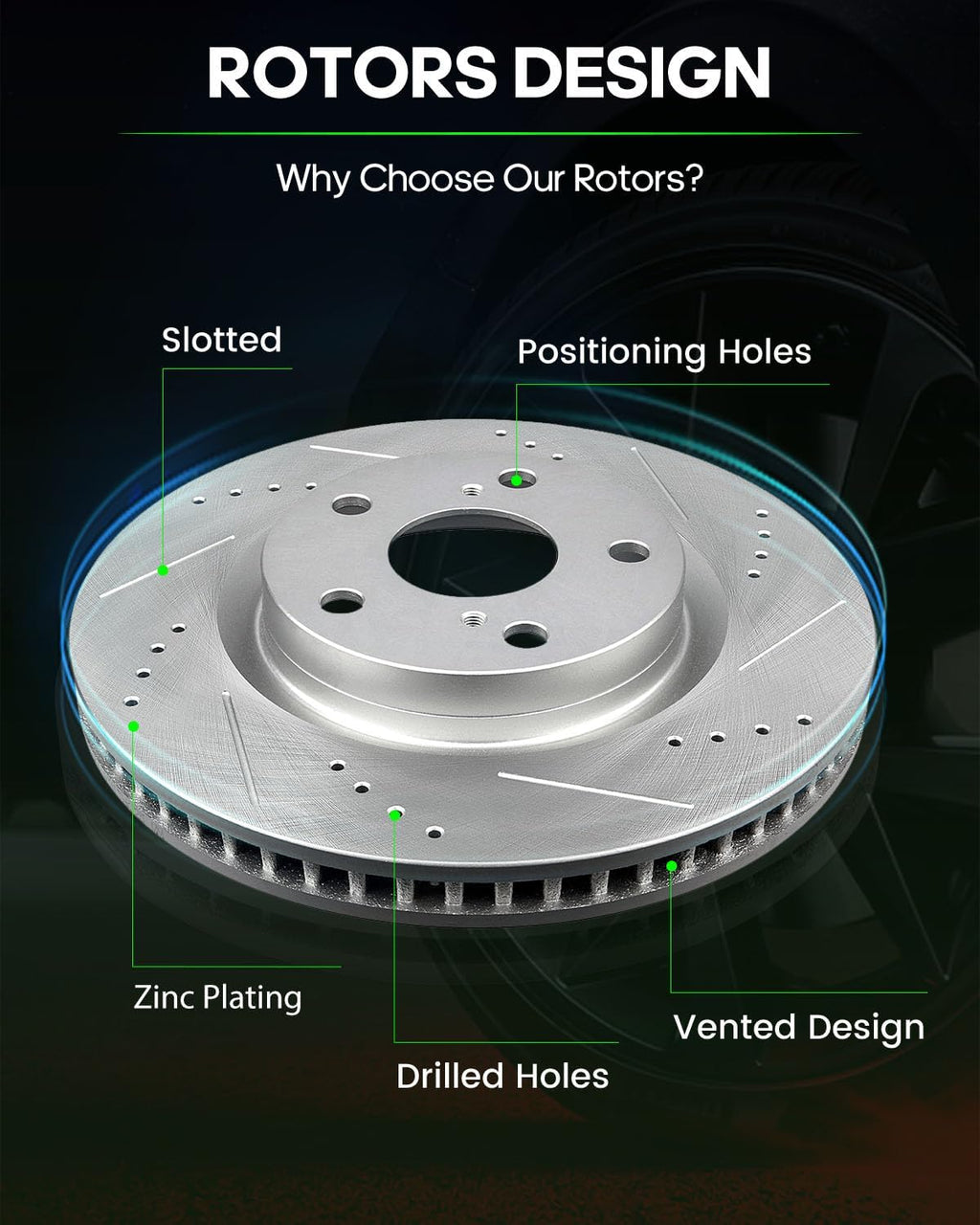 SCITOO Front 11.65' Rear 11.06' Brake Pads and Rotors Kits Fit For Lexus ES350 2013 2014 2015 2016 2017 2018,For Toyota Avalon 2013-2018,For Toyota Camry 2012-2017