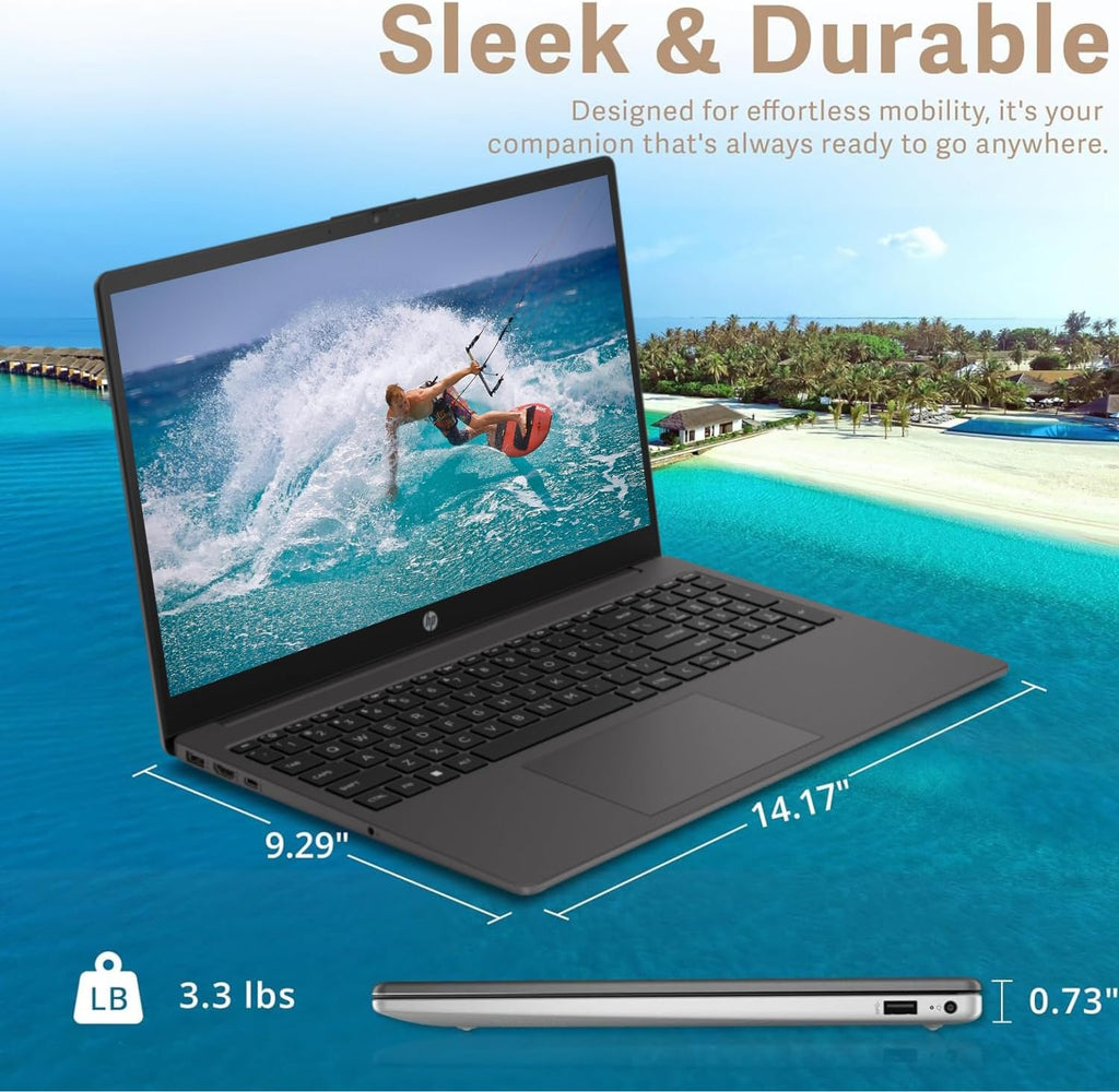 HP 255 G10 Business Laptop, 15.6' FHD Display, AMD Ryzen 5 7530U, 32GB RAM, 1TB PCIe SSD, Numeric Keypad, Webcam, HDMI, Wi-Fi 6, Windows 11 Pro, Grey