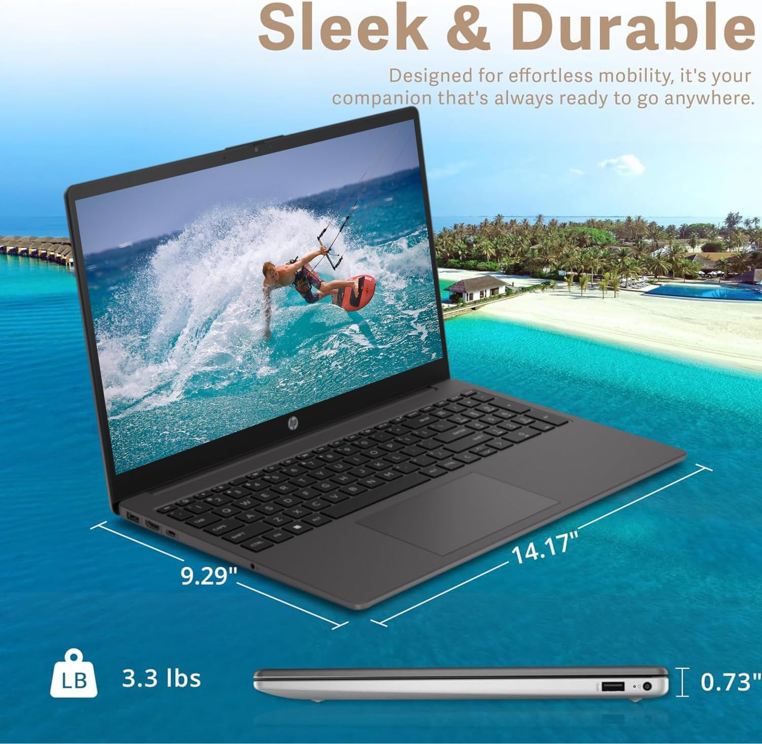 HP 255 G10 Business Laptop, 15.6' FHD Display, AMD Ryzen 5 7530U, 32GB RAM, 1TB PCIe SSD, Numeric Keypad, Webcam, HDMI, Wi-Fi 6, Windows 11 Pro, Grey