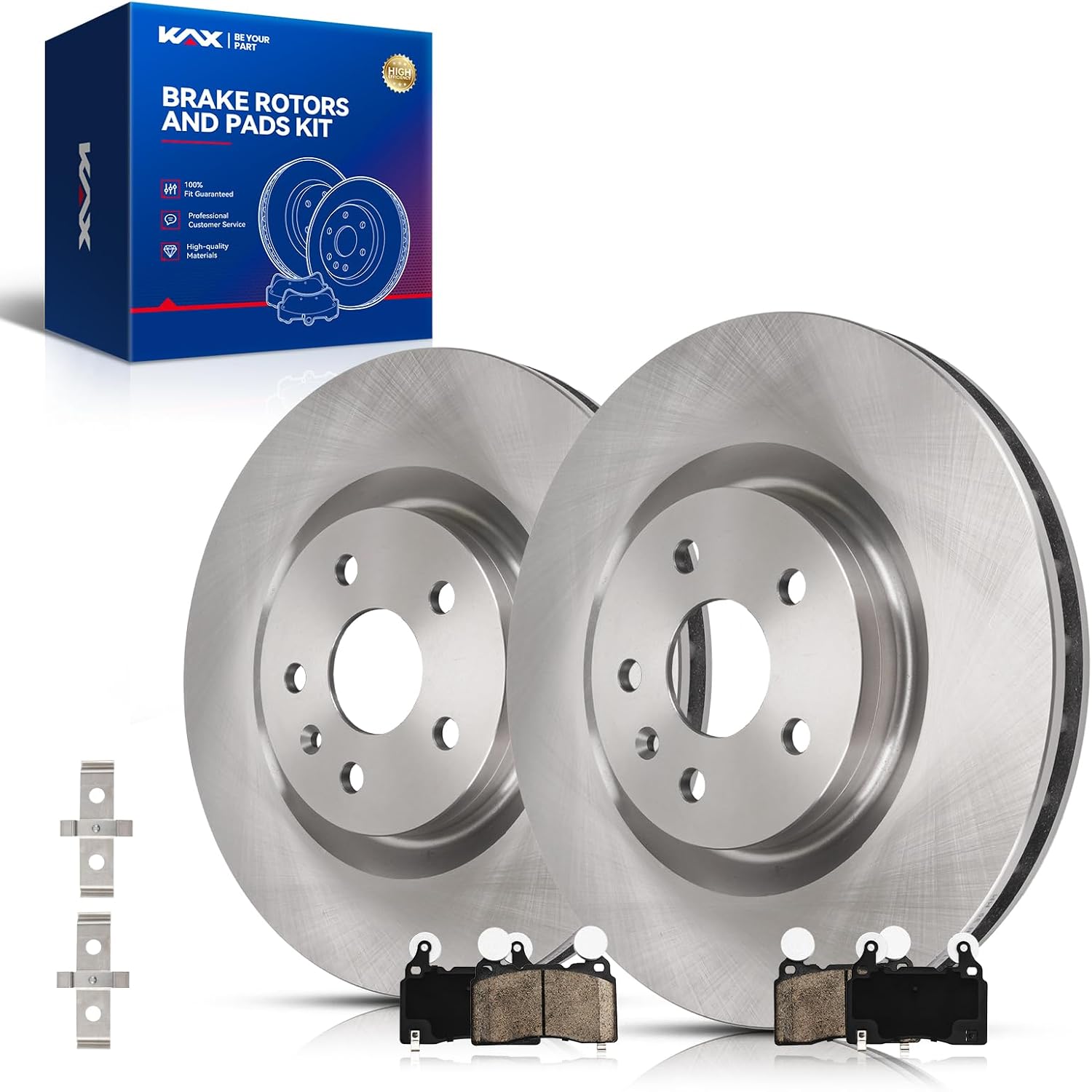 KAX Front Brake Pads and Rotors Kit For 2011 2012 2013 2014 2015 Chevrolet Camaro 6.2L, Rotors and Brake Pads Front Brake Kit