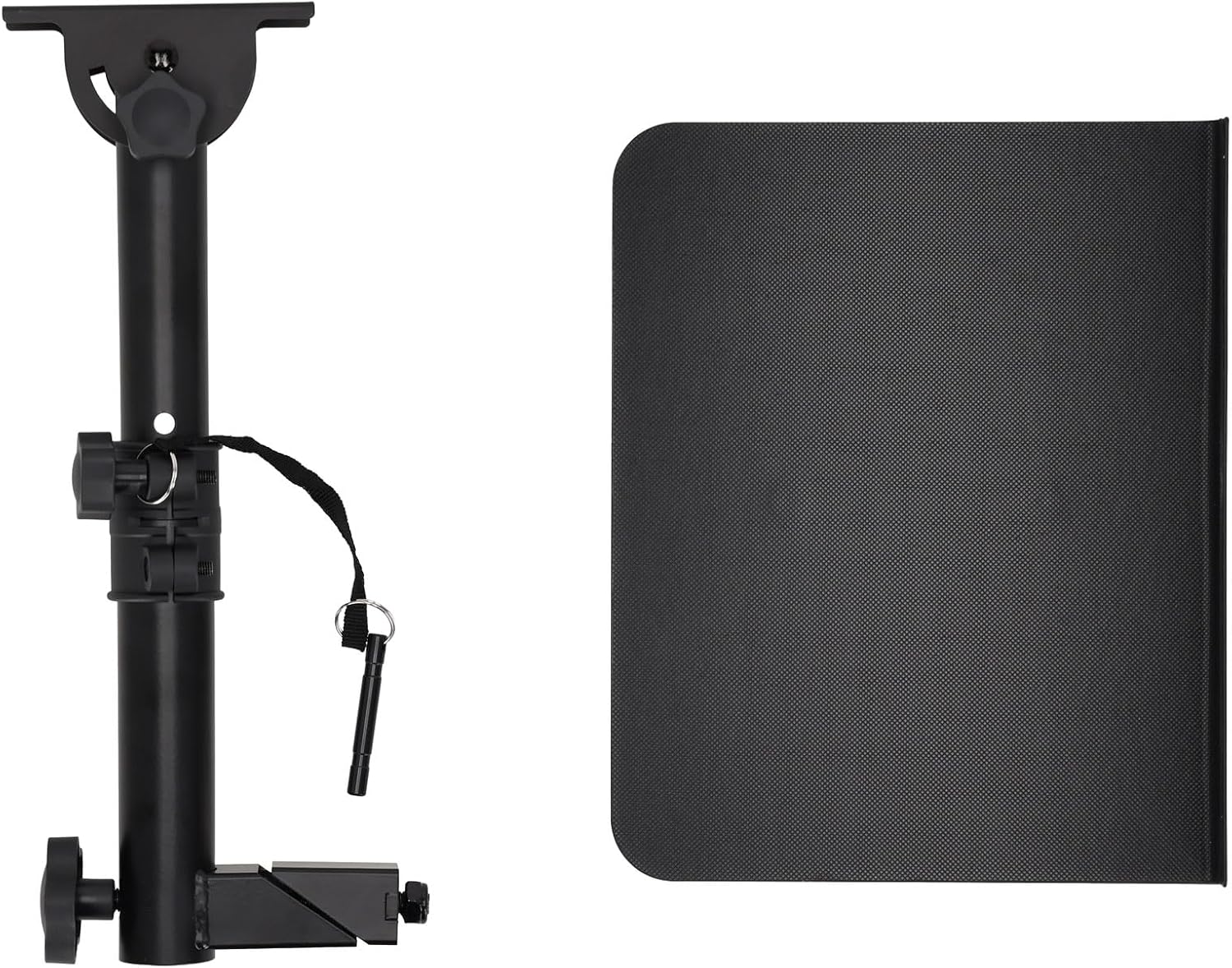 Rockville Z40W Bundle: Z-Style Pro Keyboard Stand with Lockable Wheels and Travel Bag, ZLS Laptop Stand Attachment with 12-in x 9.5-in Steel Tray, Adjustable Height & Tilt, 2-items