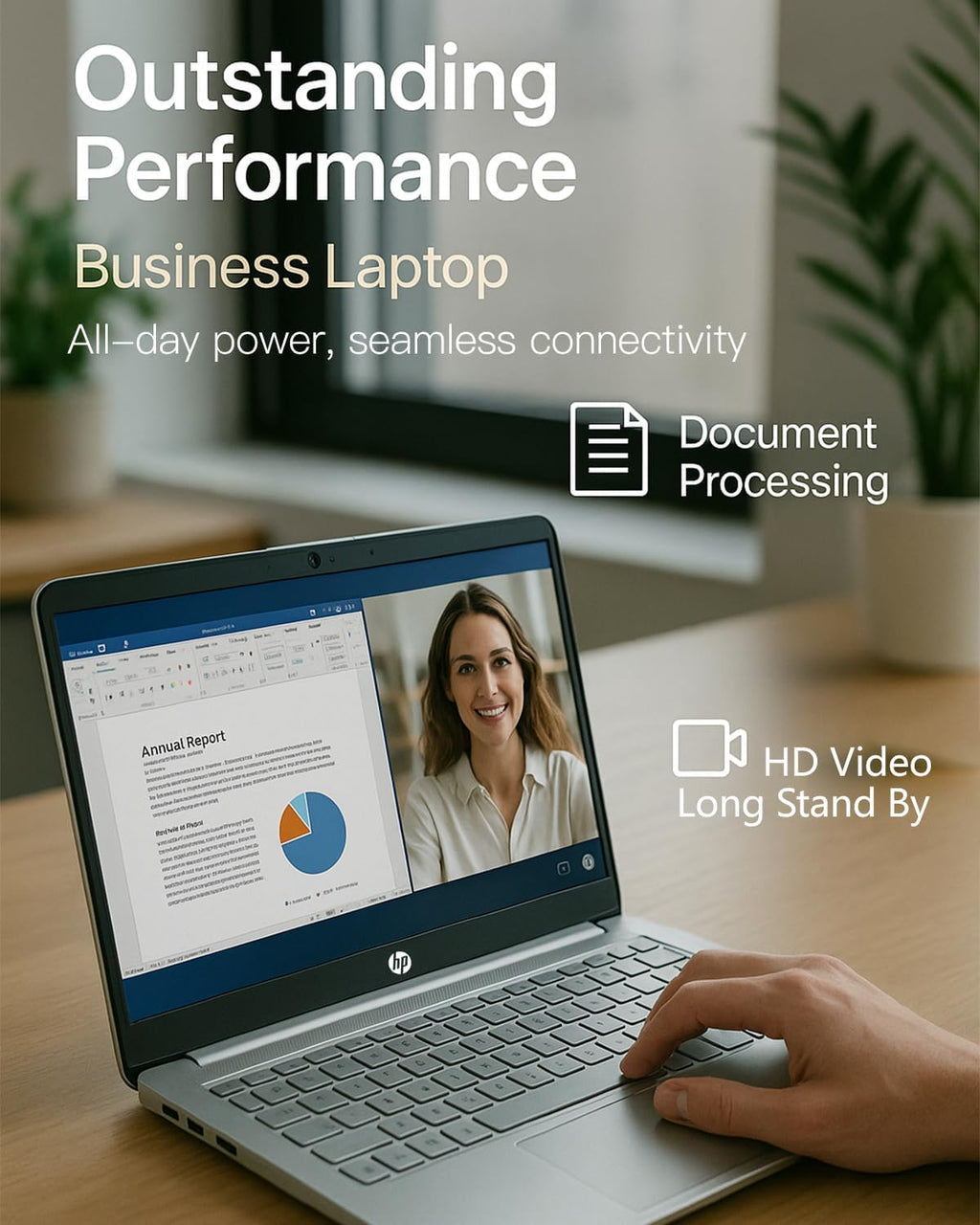 HP Flagship Everyday Laptop Computer - Win 11 Pro & AI-Powered 1-Y Office 365 • Intel Quad-Core(up to 3.4GHz) • Long Battery • 32G RAM • 128G UFS • w/256G SD Card & DVD Drive for Student & Business