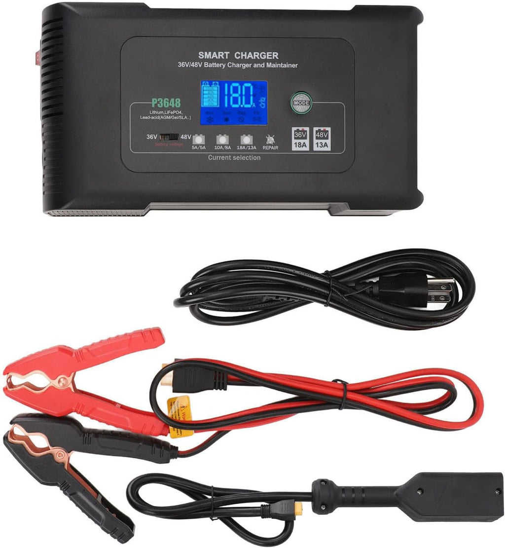 Keenso Golf Cart Battery Charger, Golf Cart Battery Charger Smart 36V 18A 48V 13A Repair Battery Charger with for EZGO TXT Plug for Truck Lawnmower 100 240V (US Plug (100-240V))
