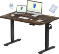 FLEXISPOT EN1 One-Piece Standing Desk, Electric Adjustable with 4 Memory Presets, 176 LBS Capacity, Stable & Quiet, Seamless Desktop for Home Office & Dual Monitors, 48'x30' Rustic Brown