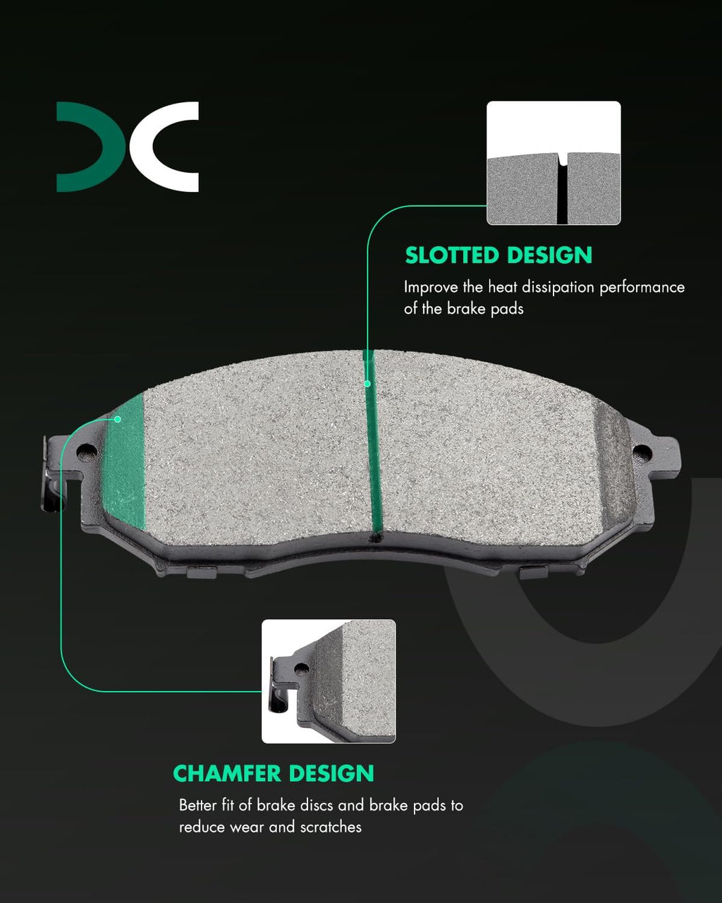 SCITOO Front 12.6' Rear 12.13' Brake Pads and Rotors Kits Fit For Nissan Murano 2011 2012 2013 2014