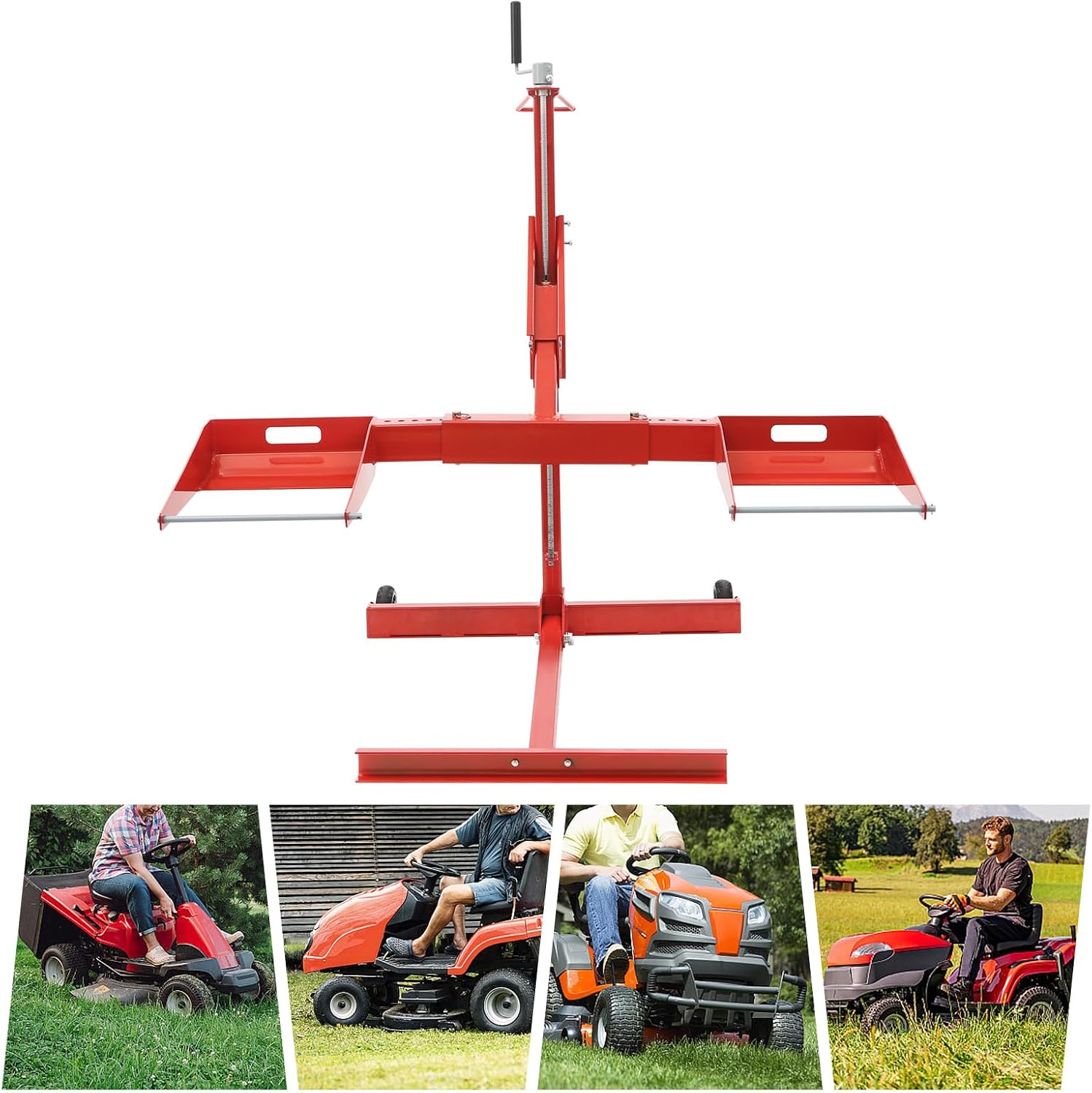 Lawn Mower Jack Lift, 750 Lbs Capacity Riding Lawn Mower Lift, Retractable Riding Mower Lift for Lawn mowers and Garden Tractors, Lift Height 0-62cm/0-24.41in