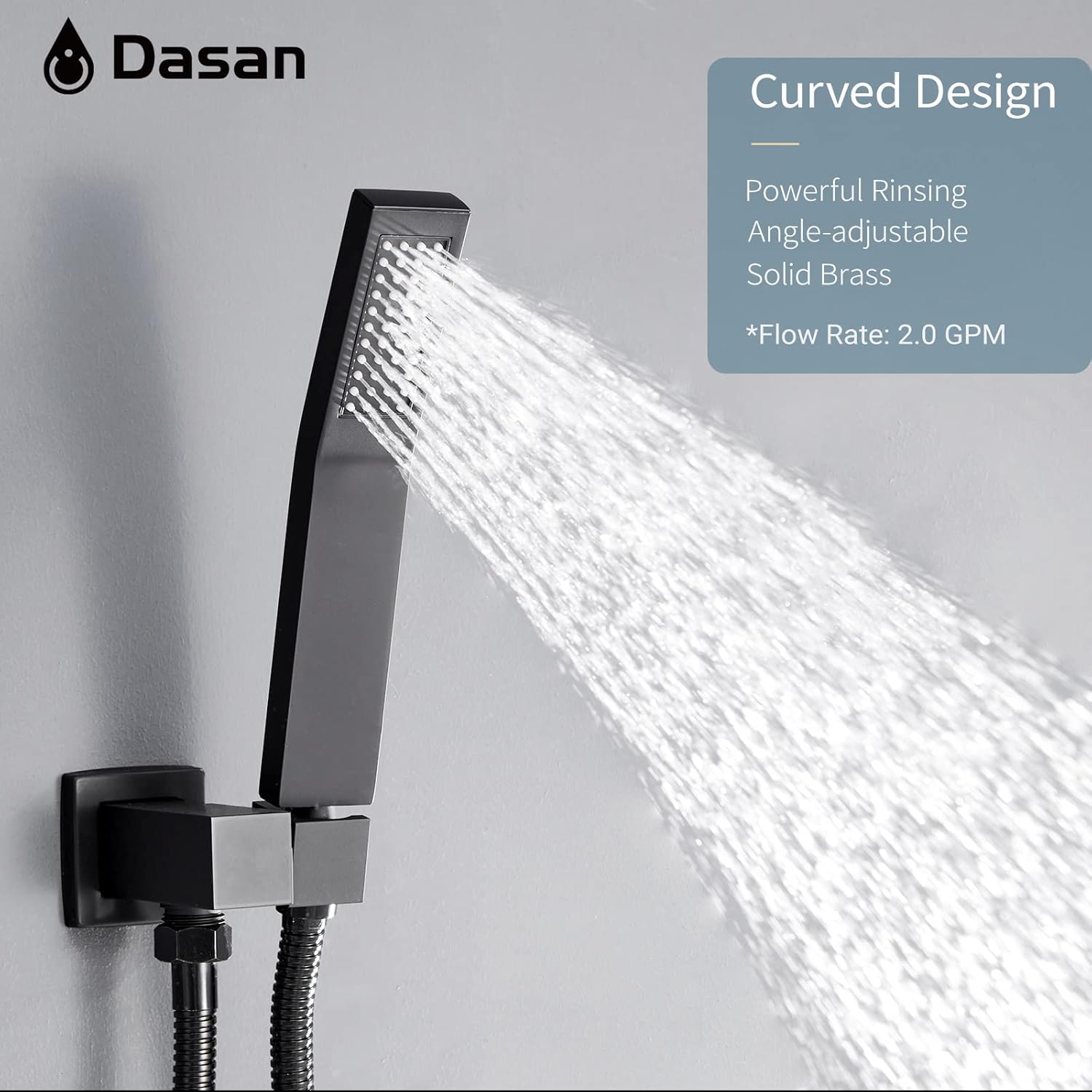 Full Body Rain Shower System with 4 Body Shower Jets & 12'' Wall Mount Rainfall Shower Head & Handheld, DASAN Multi Shower Head System Matte Black Rain Shower Faucets sets Combo with Rough-in Valve