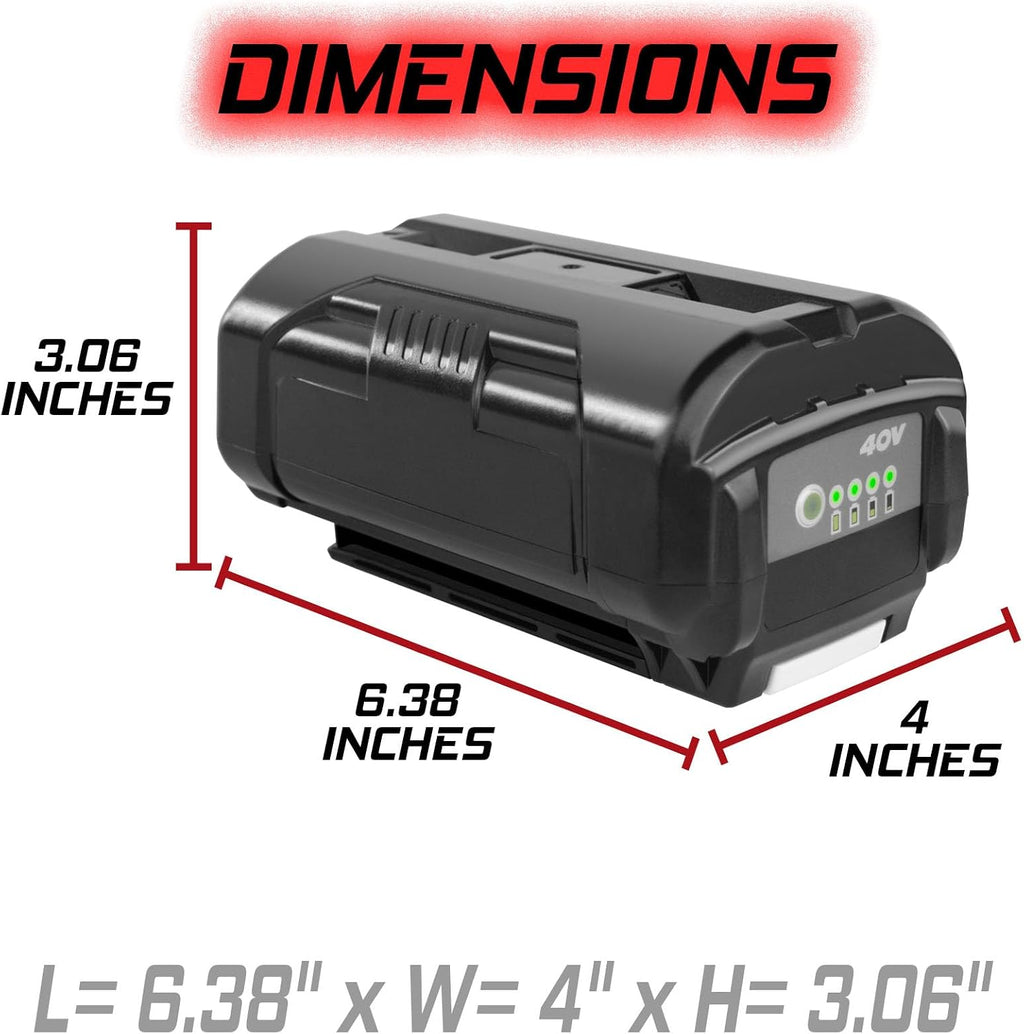 Banshee 2Pack 6.0Ah High-Capacity Replacement Battery for Ryobi 40V Lithium-Ion Models OP4026A OP4060A1 OP4050A OP4075A OP4040 OP40201 Cordless Power Tools