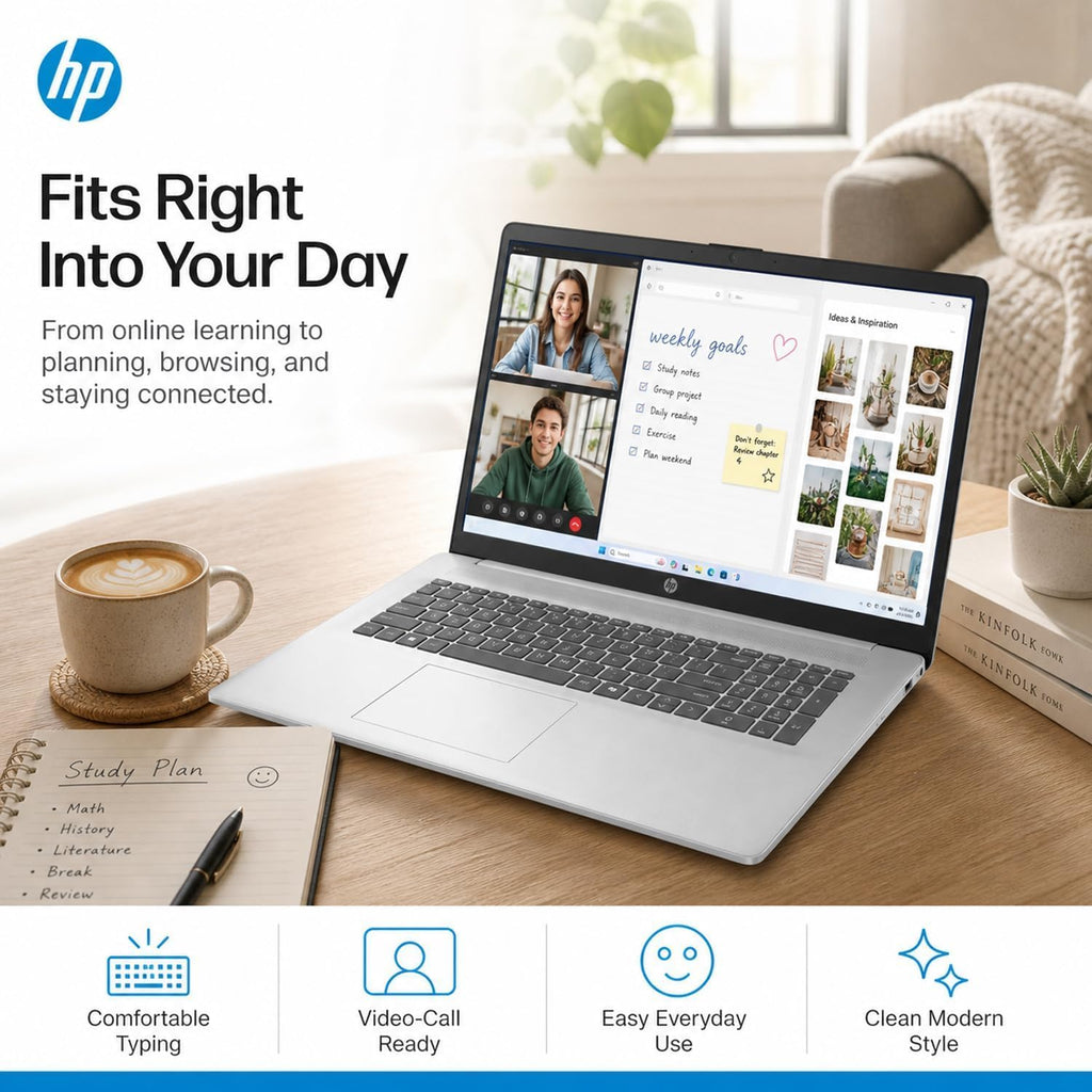 HP New Designed 17.3' FHD Business Laptop(2026/2027Edition), Powerful AMD Ryzen 5 7430U(Beats Core i7-1335U), 32GB RAM, 512GB PCIe, Wi-Fi 6, 14.5-Hour Battery Life, Windows 11 with MS 365 for Web