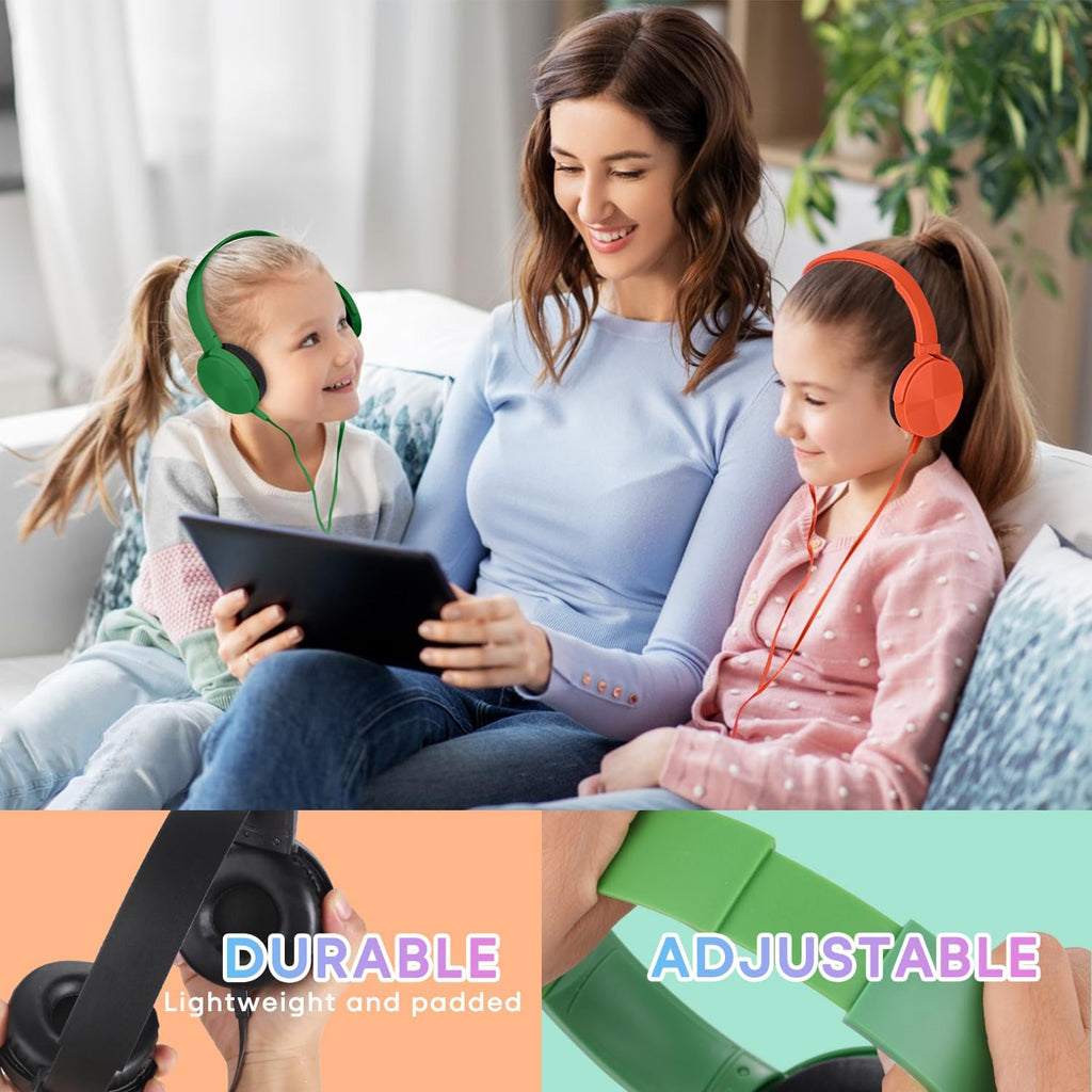 Bulk Headphones for Classroom 24 Pack,Wholesale School Multi Colored Durable Wired Headset for Students,Kids,Children Toddler Teen Boys Girls and Adult(LS450,24 Mixed)