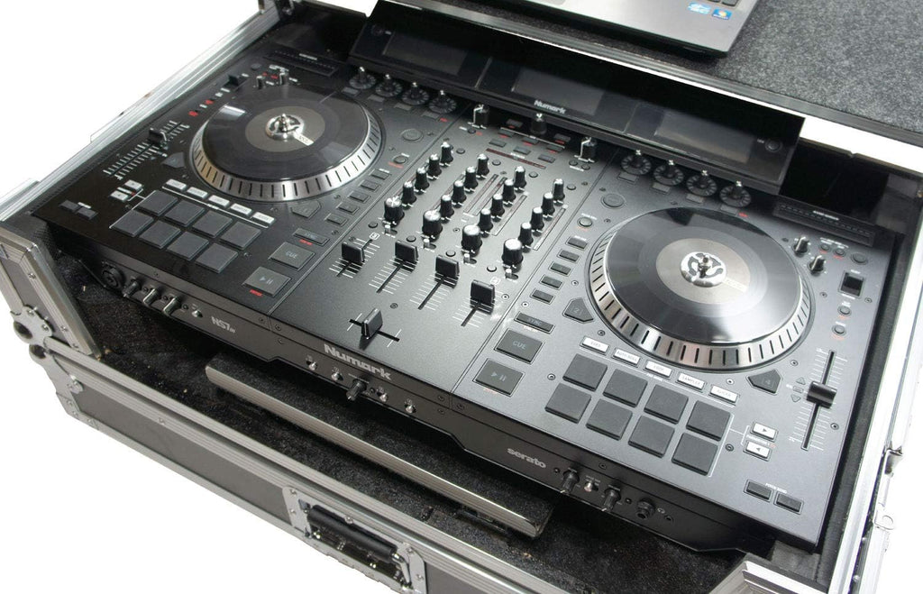Harmony Audio HCNS7LTWFXTR Flight Glide Laptop Stand Combo DJ Case Compatible with Numark NS7 II