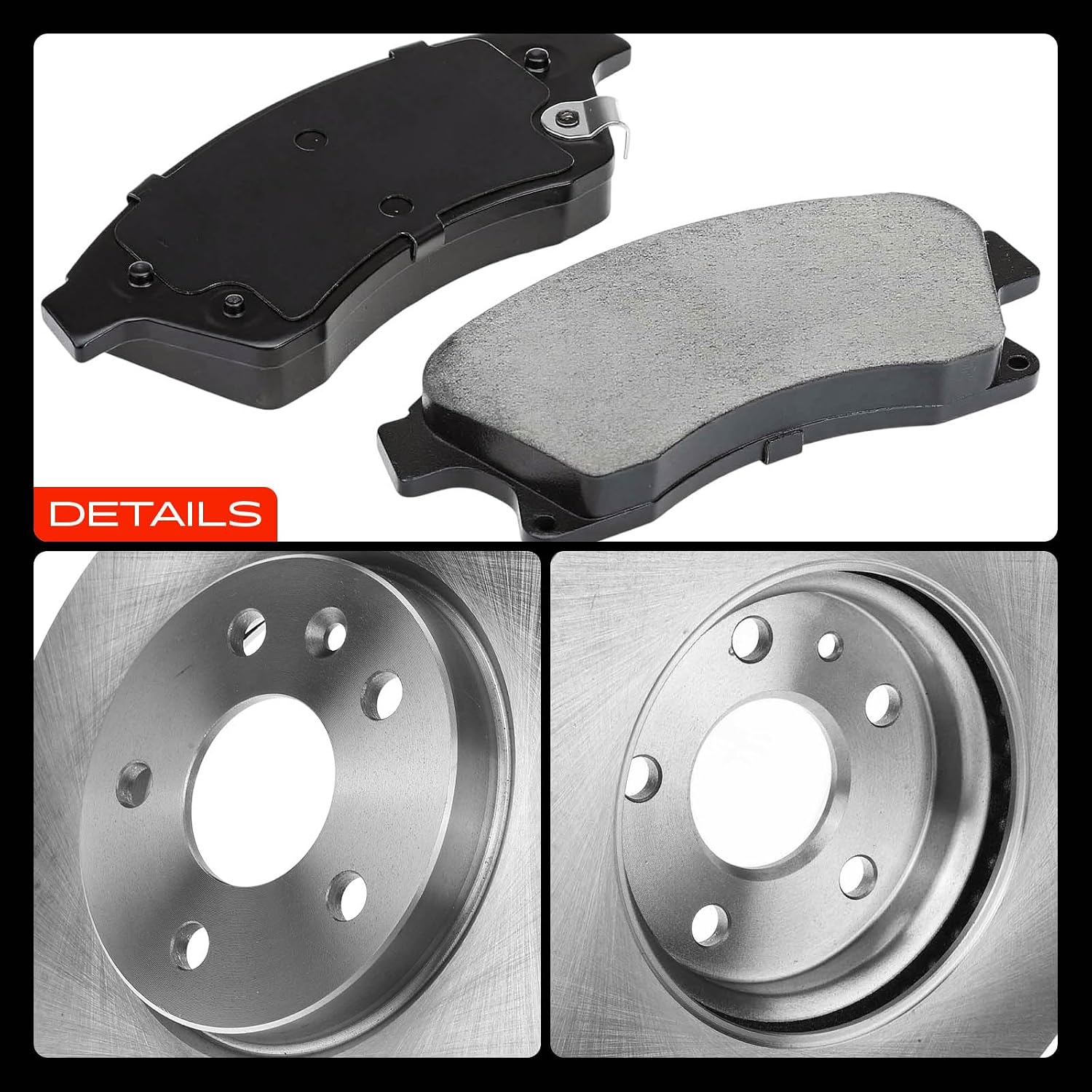 A-Premium 10.87 inch (276mm) Front Vented Disc Brake Rotors + Ceramic Pads Kit Compatible with Select Chevy Models - Cruze 2011-2015, Cruze Limited 2016, Sonic 2012-2017, 6-PC Set