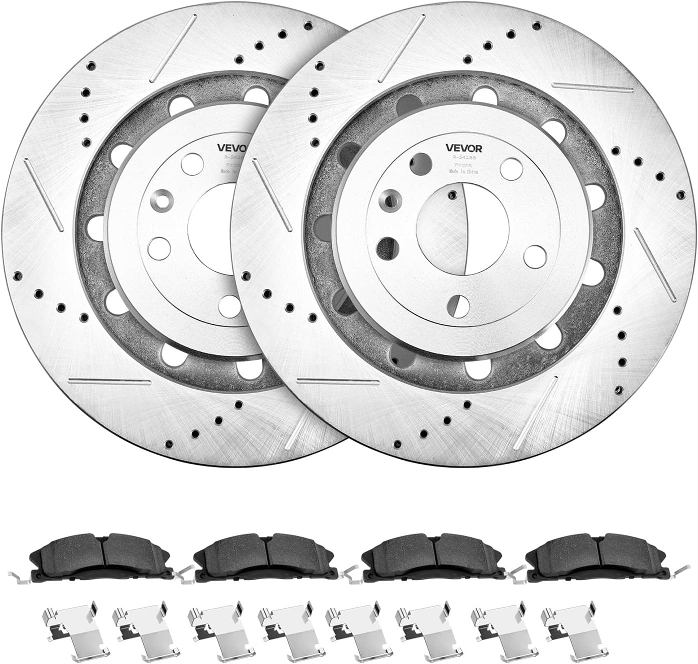 VEVOR Front and Rear Brake Kit Fits for 2013-2015 Ford Explorer (Limited, Sport, XLT; Heavy Duty Brakes), 2018 Ford Explorer (Limited, Platinum, Sport, XLT; Heavy Duty Brakes; 2 Piston Rear Caliper)