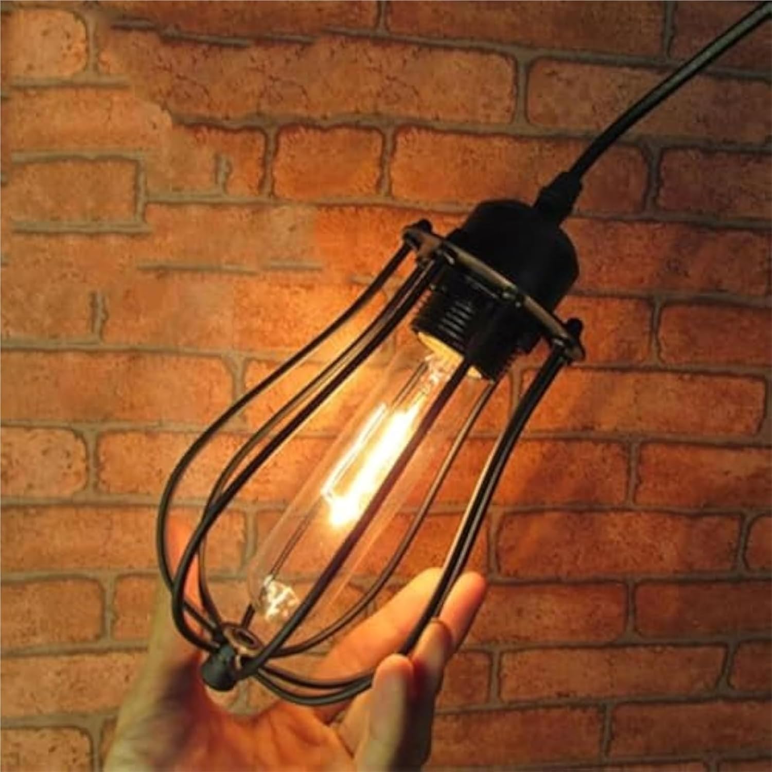 Industrial Pendant Lamp Black Wrought Iron E26 Hardwired Ceiling Light Fixture
