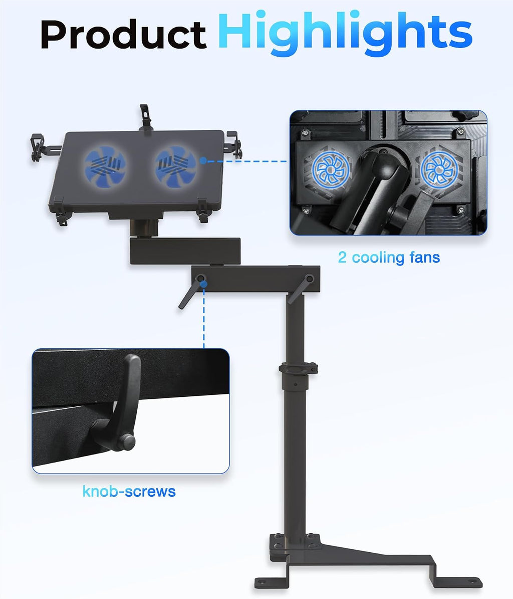 Truck Laptop Mount Fit for Ford F150, F350, F250, F550, No-Drilling Truck Computer Mount Holder for Laptop up to 17'