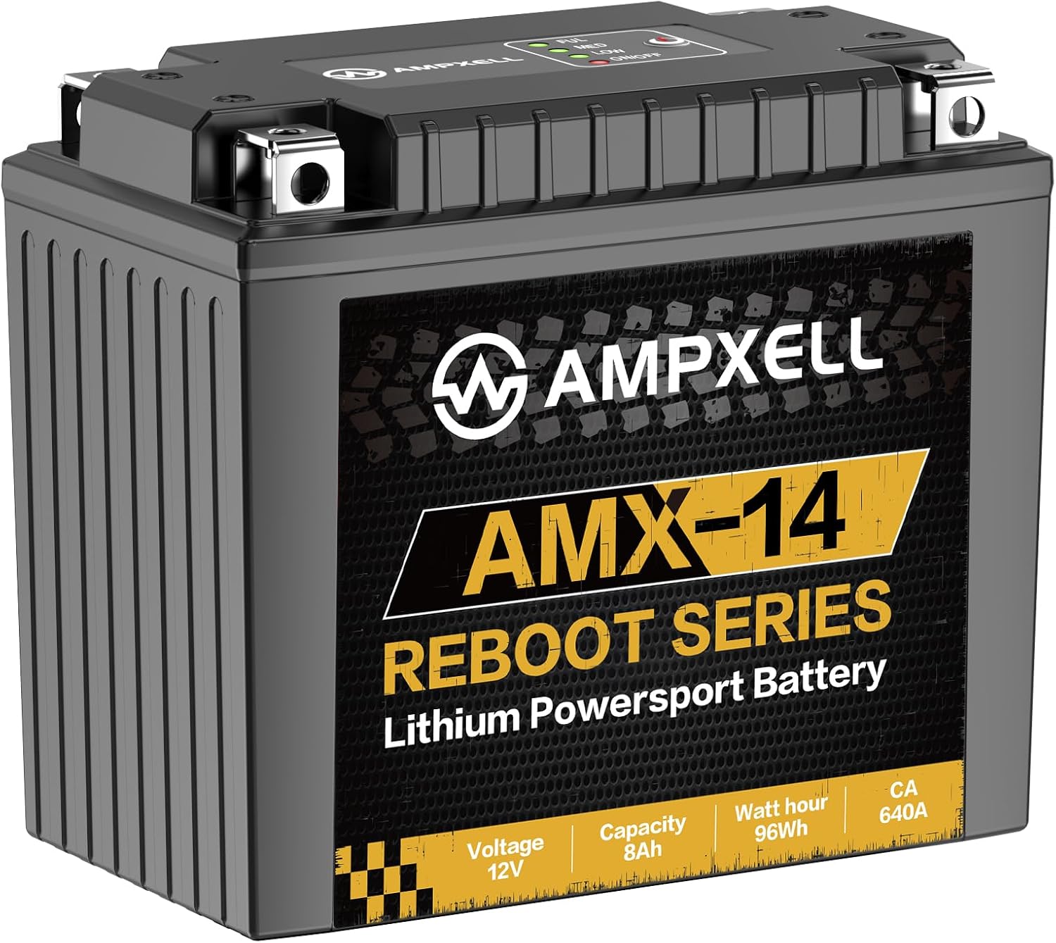 Lithium Powersports Battery Reboot Series 12V 8AH 640A Motorcycle Battery with Smart BMS,Replacement ATV, UTV, Motorcycle, Scooter, Snowmobile, 4 Wheeler, Lawn Mower, and 12V Generator Battery etc.
