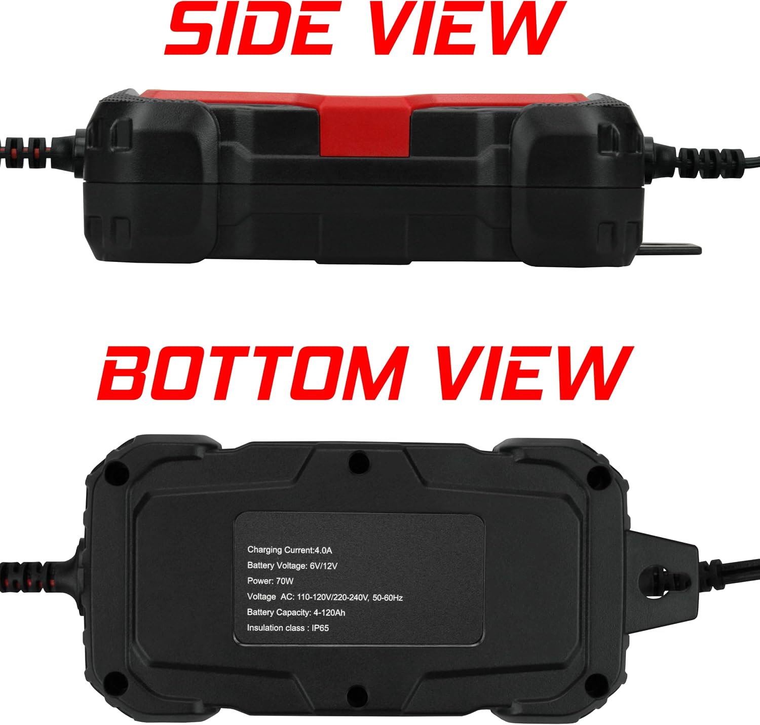 [3 Pack] Banshee Battery Charger 4-Amp - 12V and 6V Automotive Trickle Charger for Car Battery, Automatic Maintainer for Car Truck Motorcycle Lawn Mower Boat Marine