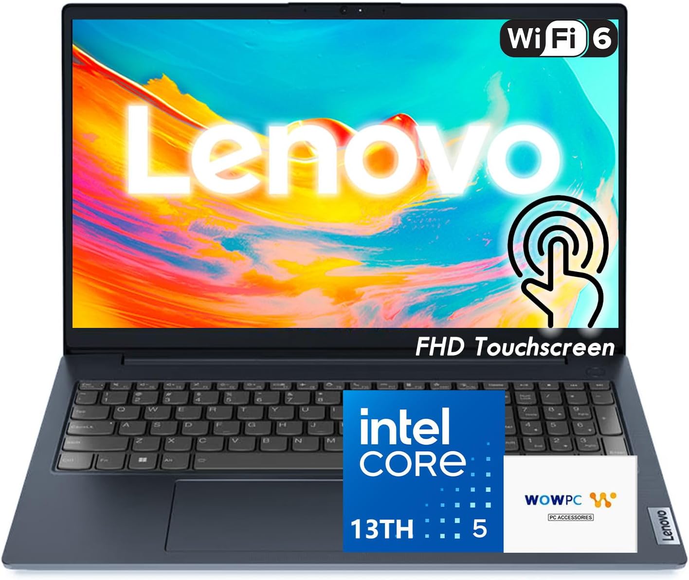 Lenovo Business Laptop, 15.6' FHD Touchscreen Display, 13th Generation 10-Core i5 CPU (Up to 4.6 GHz), 16GB RAM, 1TB SSD, Wi-Fi 6, Copilot AI, Windows 11, WOWPC USB