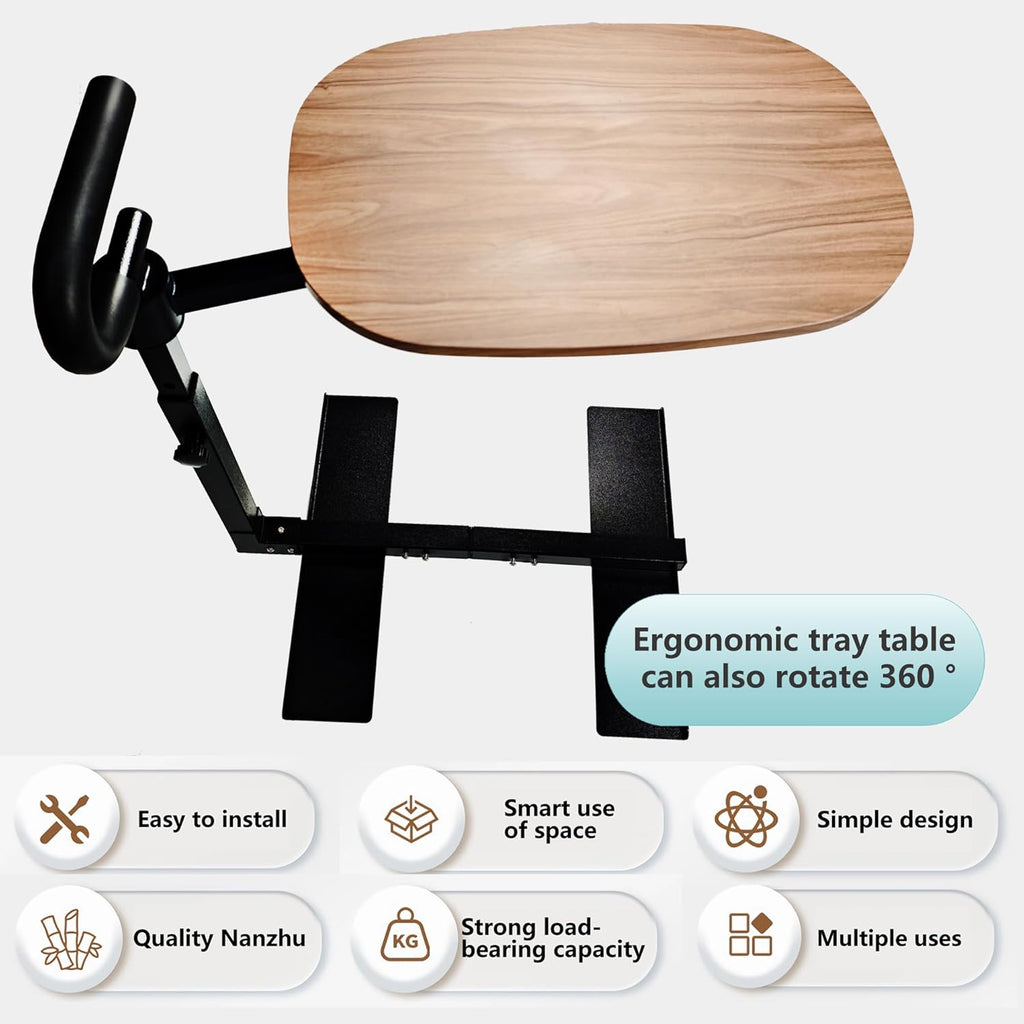 Auxiliary Standing Tray Table, 360 Degree and Height Adjustable Rotating TV and Laptop Table, Ergonomic Auxiliary Safety Standing Handle, aid Standing Independent Living