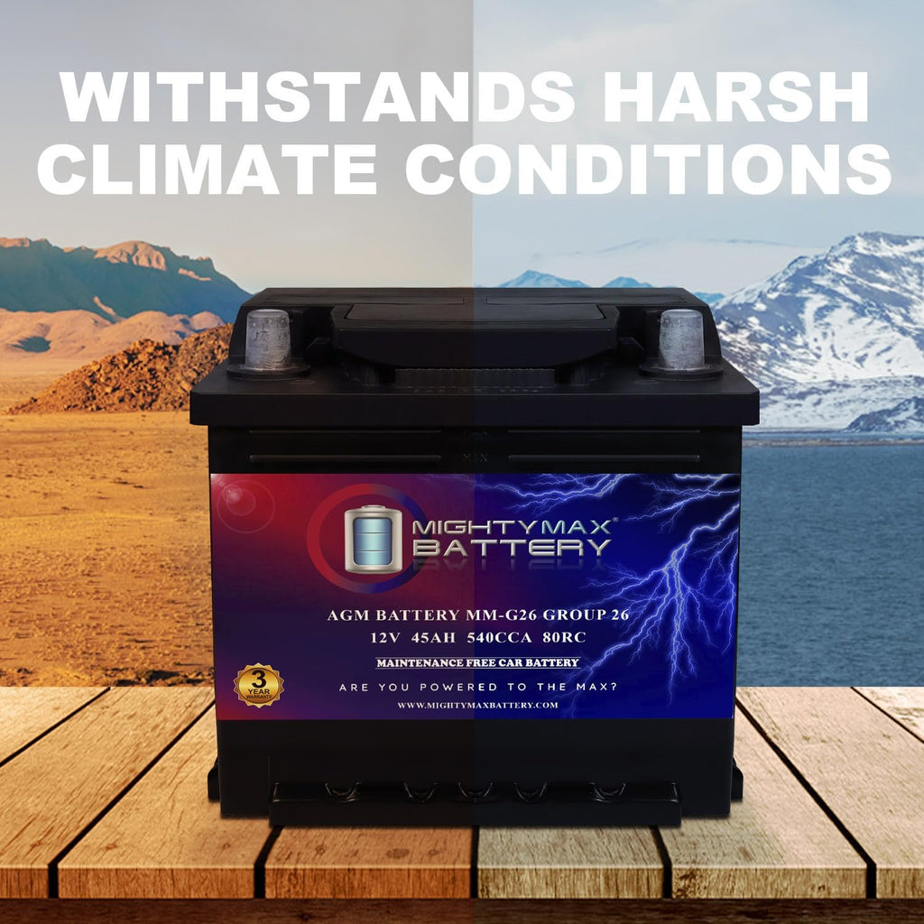 Mighty Max Battery MM-G26 BCI Group 26 12V 45AH, 80RC, 540 CCA, Rechargeable SLA AGM Battery