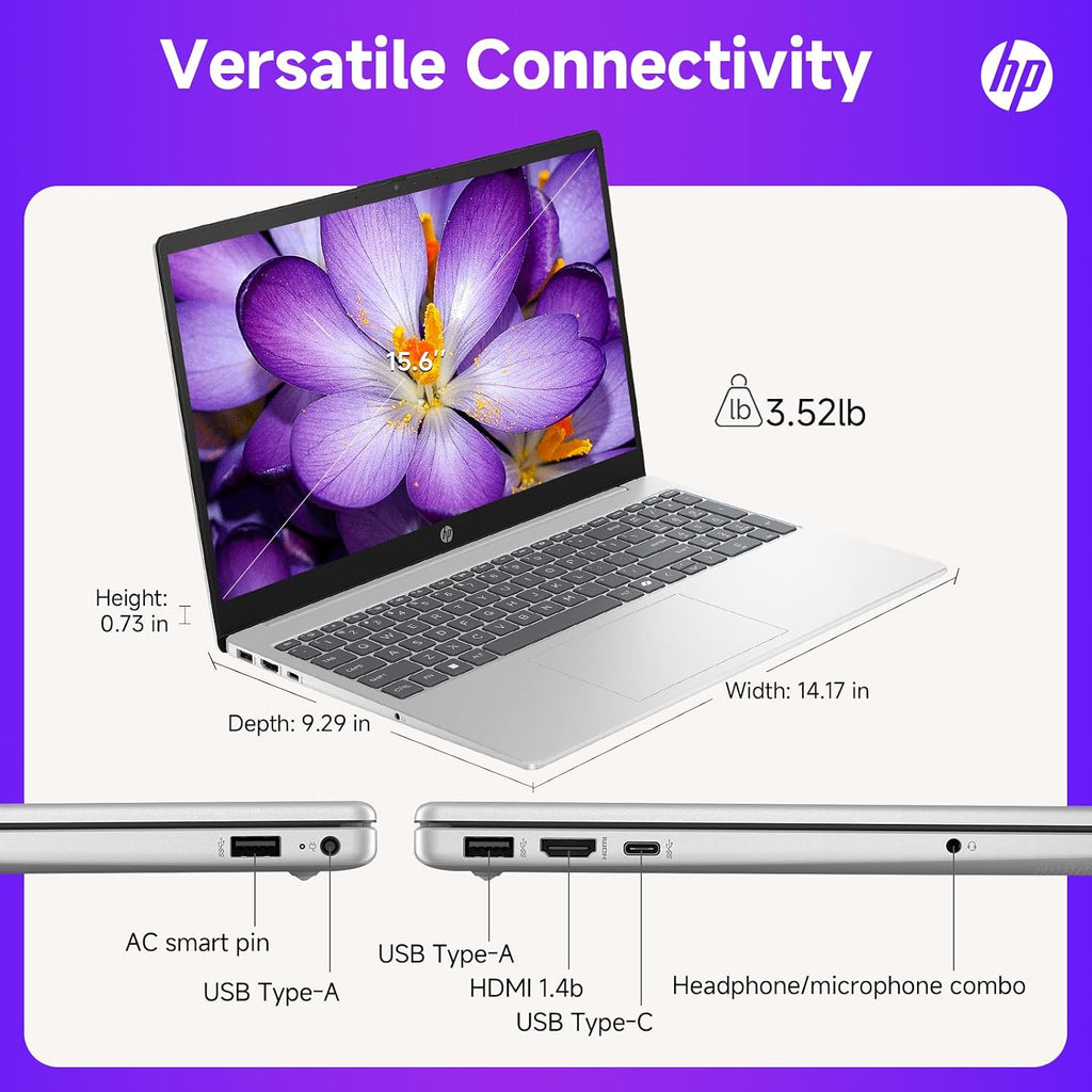 HP 15.6 Touchscreen Business Laptop, Intel 13th Gen i7-1355U(Up to 5.0GHz), 15.6' Anti-Glare FHD, 32 GB RAM, 1 TB SSD, Copilot AI, Wi-Fi 6, Fast Charge, Windows 11 Pro, w/Accessories