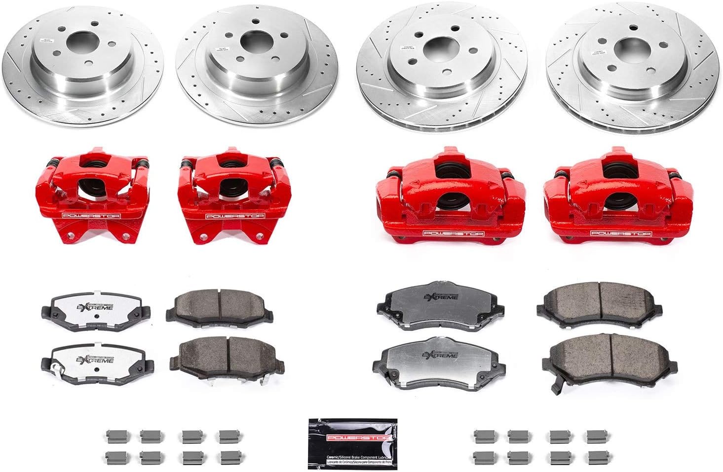 Power Stop BBK-JK-002R Front and Rear Big Brake Conversion Kit- for 2007-2019 JK/JKU For Jeep Wrangler 2007-2017 | Jeep Wrangler JK 2018 [Vehicle Specific]