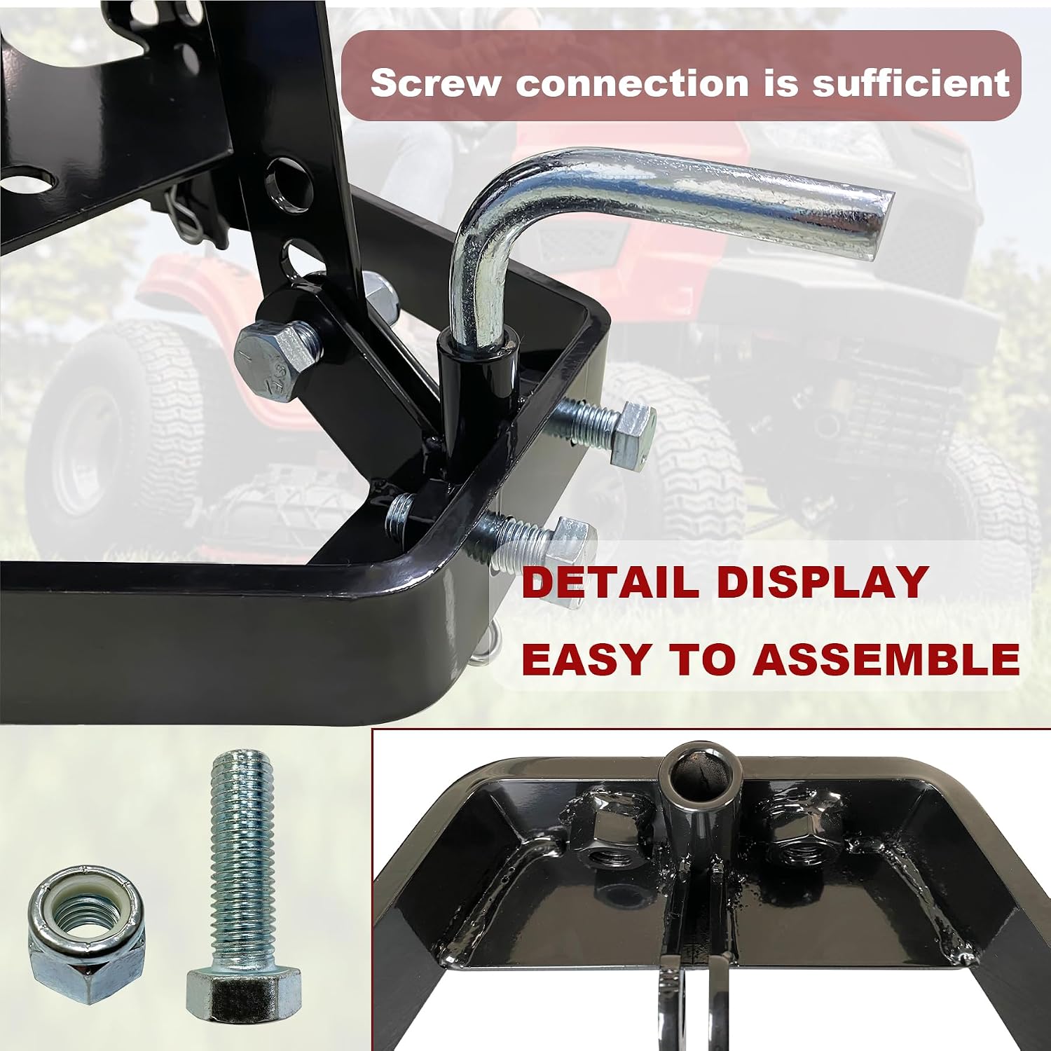 Garden Tractor Sleeve Hitch Attachment Rear Mount Compatible with Craftsman T200 T300 Series/Cub Cadet Riding Lawn Mower Tractors with 23' Or Larger Rear Tires for Husqvarna 585607901