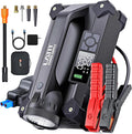 LATIT 6000A Jump Starter with Air Compressor 65W Fast Charging, 28000mah 150PSI Tire Inflator, 12V Jump Box Portable for 10L Gas/8L Diesel Engine, Jump Pack with Jumper Cables, Lights 2000LM