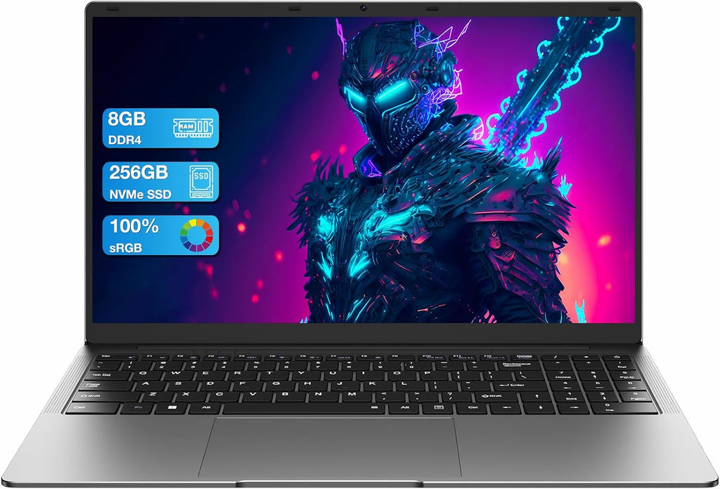 AE86 15.6' Laptop, Celeron N4000, 8GB RAM 256GB SSD, Full HD 1080P Display, Dual-Band WiFi, Mini HDMI, Lightweight Slim Silver Notebook for Business, School, Home