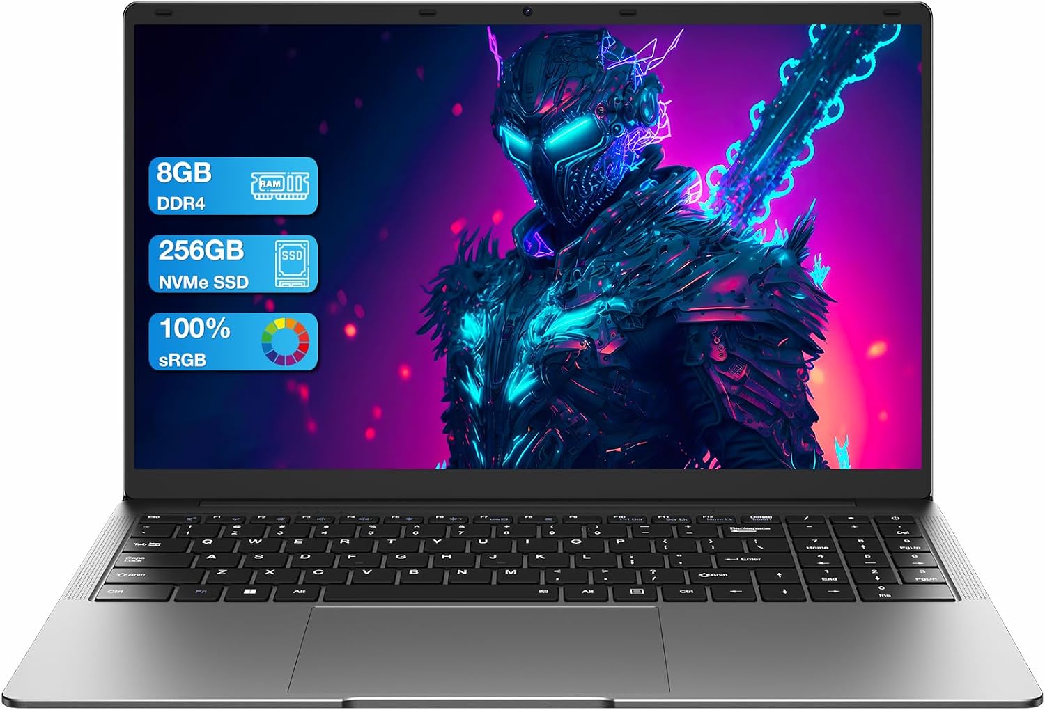 AE86 15.6' Laptop, Celeron N4000, 8GB RAM 256GB SSD, Full HD 1080P Display, Dual-Band WiFi, Mini HDMI, Lightweight Slim Silver Notebook for Business, School, Home