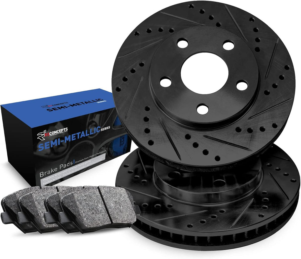 R1 Concepts Front Brakes and Rotors| Automotive Replacement Brake Kits| Front Semi Met Brake Pads and Rotors Kit| Fits 2018-2022 BMW 530e; 2017-2022 BMW 530i; 2017-2019 BMW 540i; 2019-2022 BMW X5