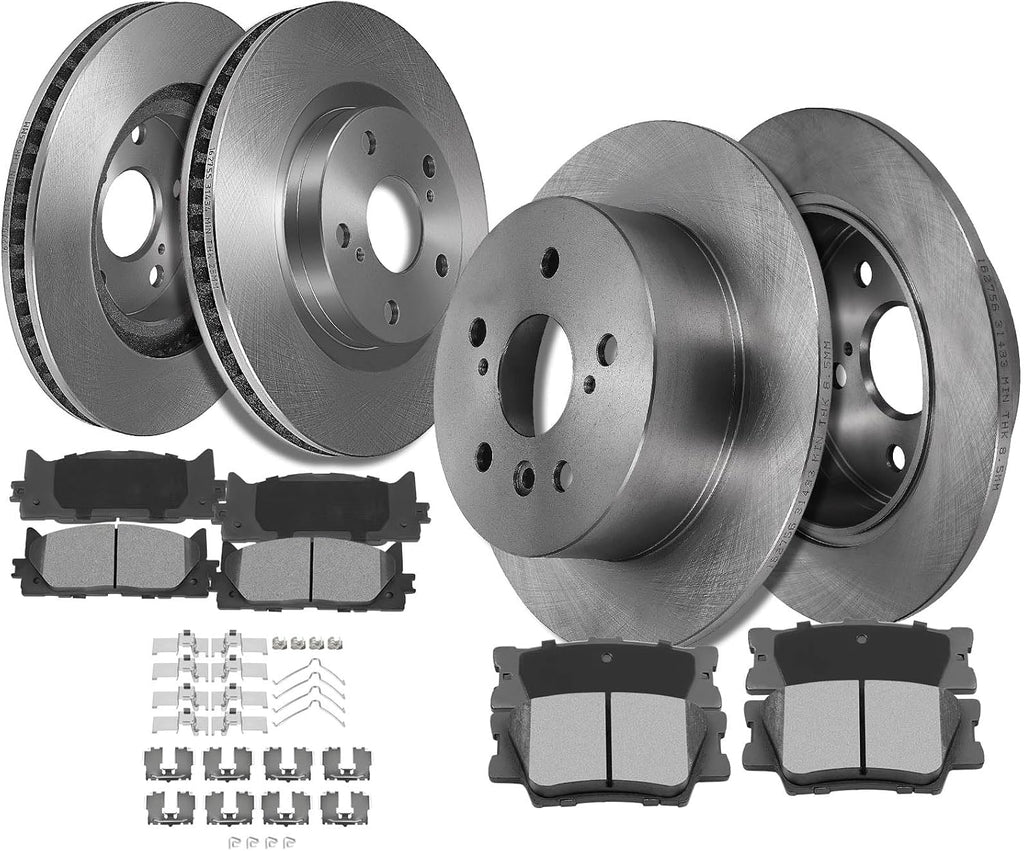 SCITOO Front 11.65' Rear 11.06' Brake Pads and Rotors Kits Replacement For Lexus For ES350 2007-2012,For Toyota For Avalon 2008-2012,For Toyota For Camry 2007-2011