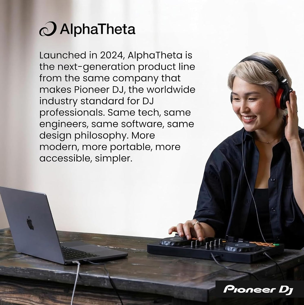 Pioneer DJ AlphaTheta DDJ-FLX2 Compact 2-Channel DJ Controller Bundle with Carrying Case, Instrument Cable, and Austin Bazaar Polishing Cloth