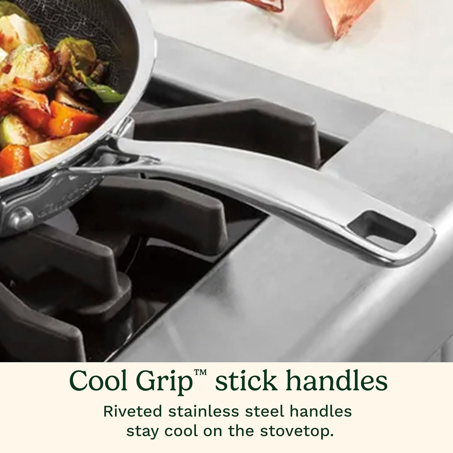 Cuisinart FusionPlus Hybrid Stainless Steel Cookware Set, 6-Piece Skillet Cooking Set with PFAS-Free PURELYSEAR Ceramic Technology, Scratch Proof, Cool Grip Handles, Dishwasher Safe