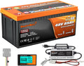Enjoybot 48V 65Ah Bluetooth LiFePO4 Lithium Golf Cart Battery, Built-in 120A BMS and Self-Heating, 10 Years Lifetime, 6000+ Cycles, Peak Current 500A Perfect for Golf Cart, Lawn mower