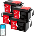 12V 330Ah LiFePO4 Battery Small Size, 4224Wh Lithium Battery with 200A BMS, Up to 10000+ Rechargeable Cycles, Perfect for RV Camping, Trolling Motor, Solar Power Storage (12V*330Ah*4Packs)