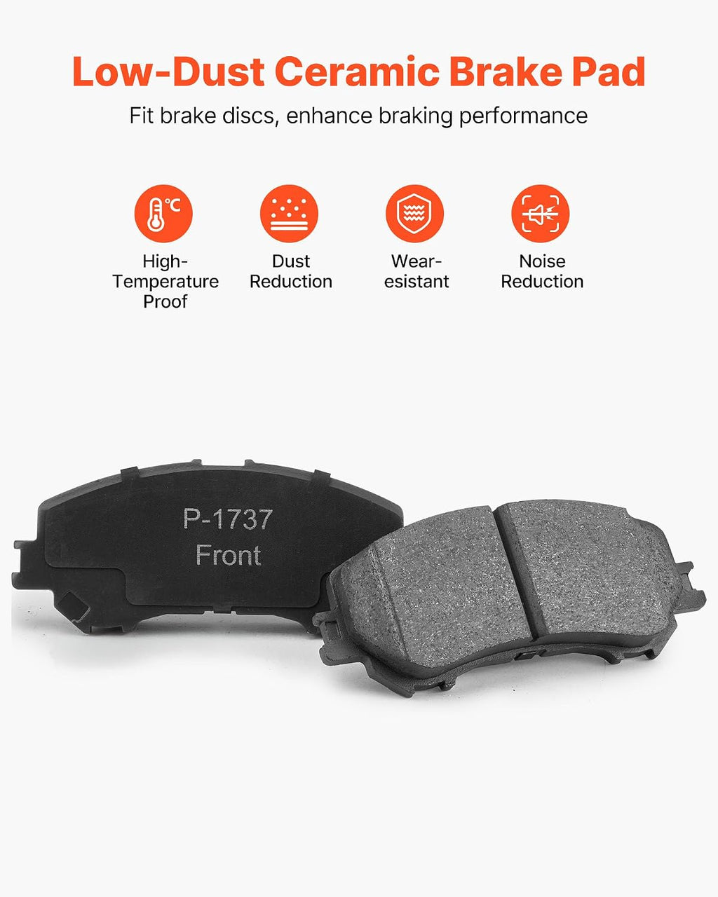 VEVOR Front and Rear Brake Kit Compatible with 2014-2015 Nissan Rogue (2 Row Seating; 11.65 inch (296mm) Front Outer Diameter), Hollow Structure Brake Rotors Ceramic Brake Pads Replacement Kit
