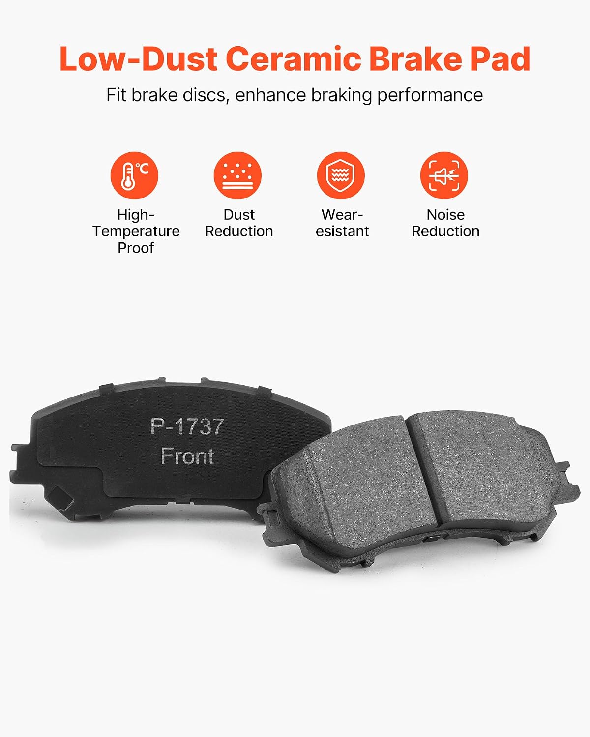 VEVOR Front and Rear Brake Kit Compatible with 2014-2015 Nissan Rogue (2 Row Seating; 11.65 inch (296mm) Front Outer Diameter), Hollow Structure Brake Rotors Ceramic Brake Pads Replacement Kit